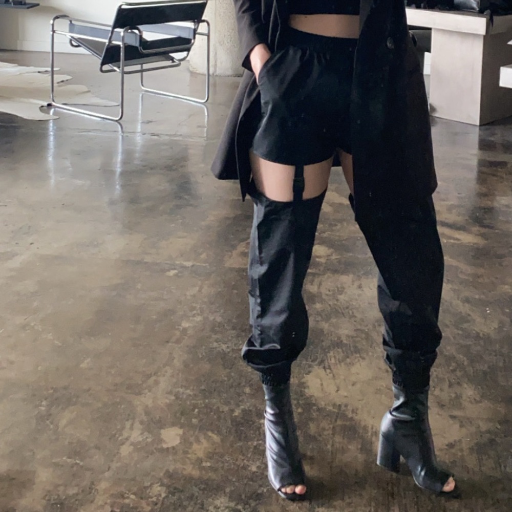 ASOS black garter pants